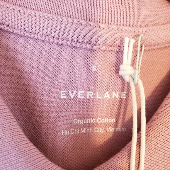 Everlane Mauve Polo Shirt Collar Organic Cotton Size Small Women NWT - Picture 5 of 9